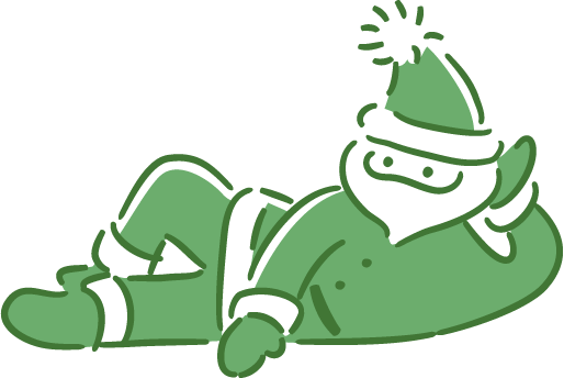 侧躺着的圣诞老人插画1