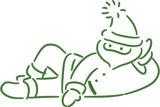 侧躺着的圣诞老人插画0