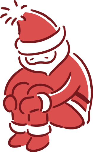 抱膝而坐的圣诞老人插画3