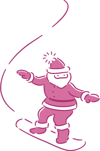 滑雪的圣诞老人插画1