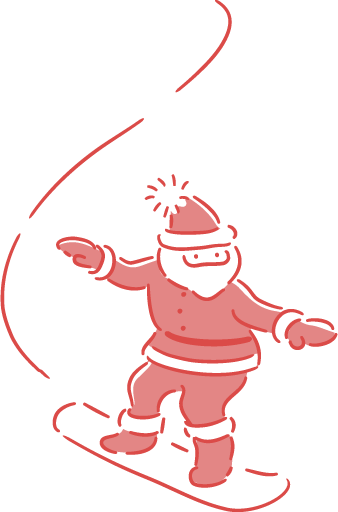 滑雪的圣诞老人插画2