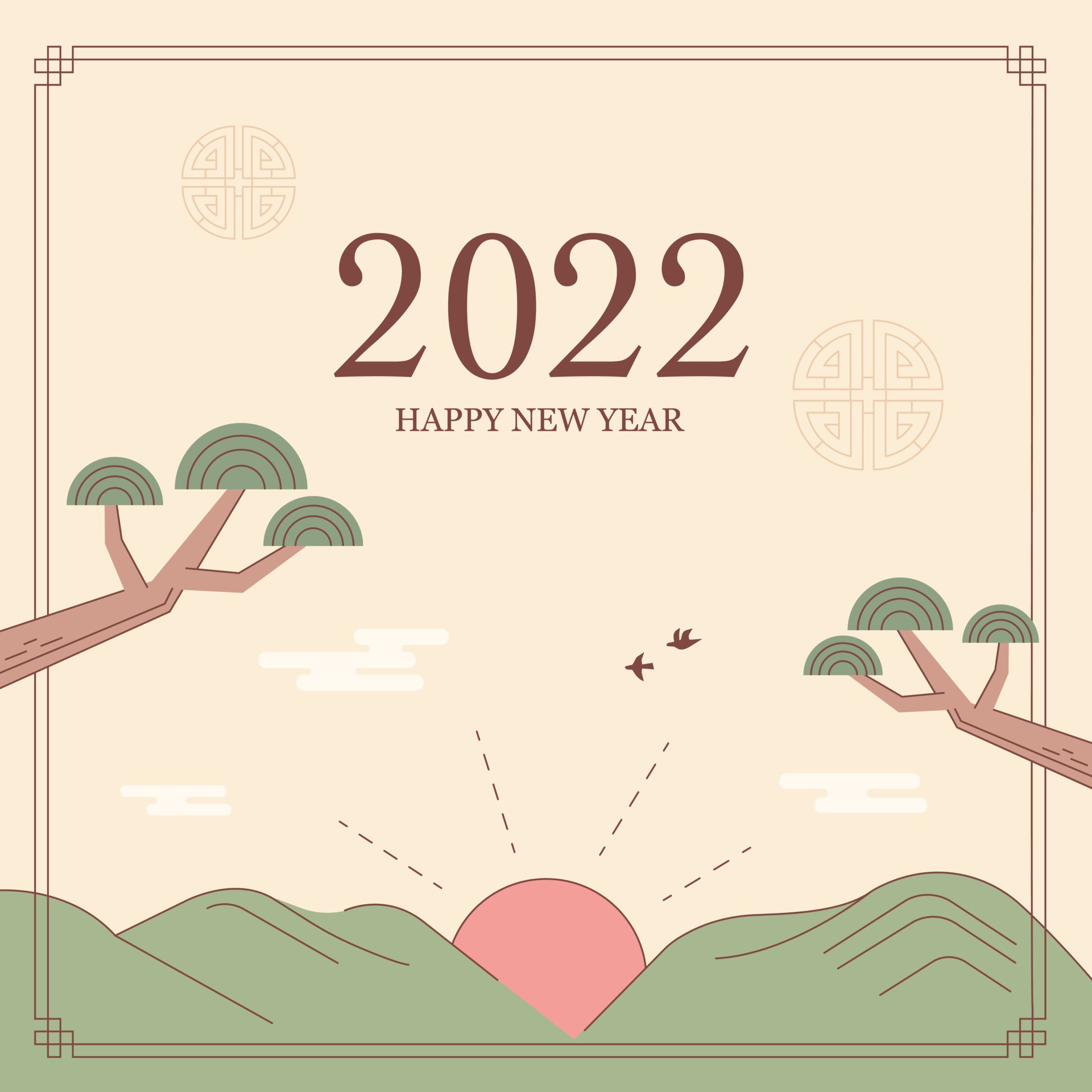 2022新年背景卡片插图0