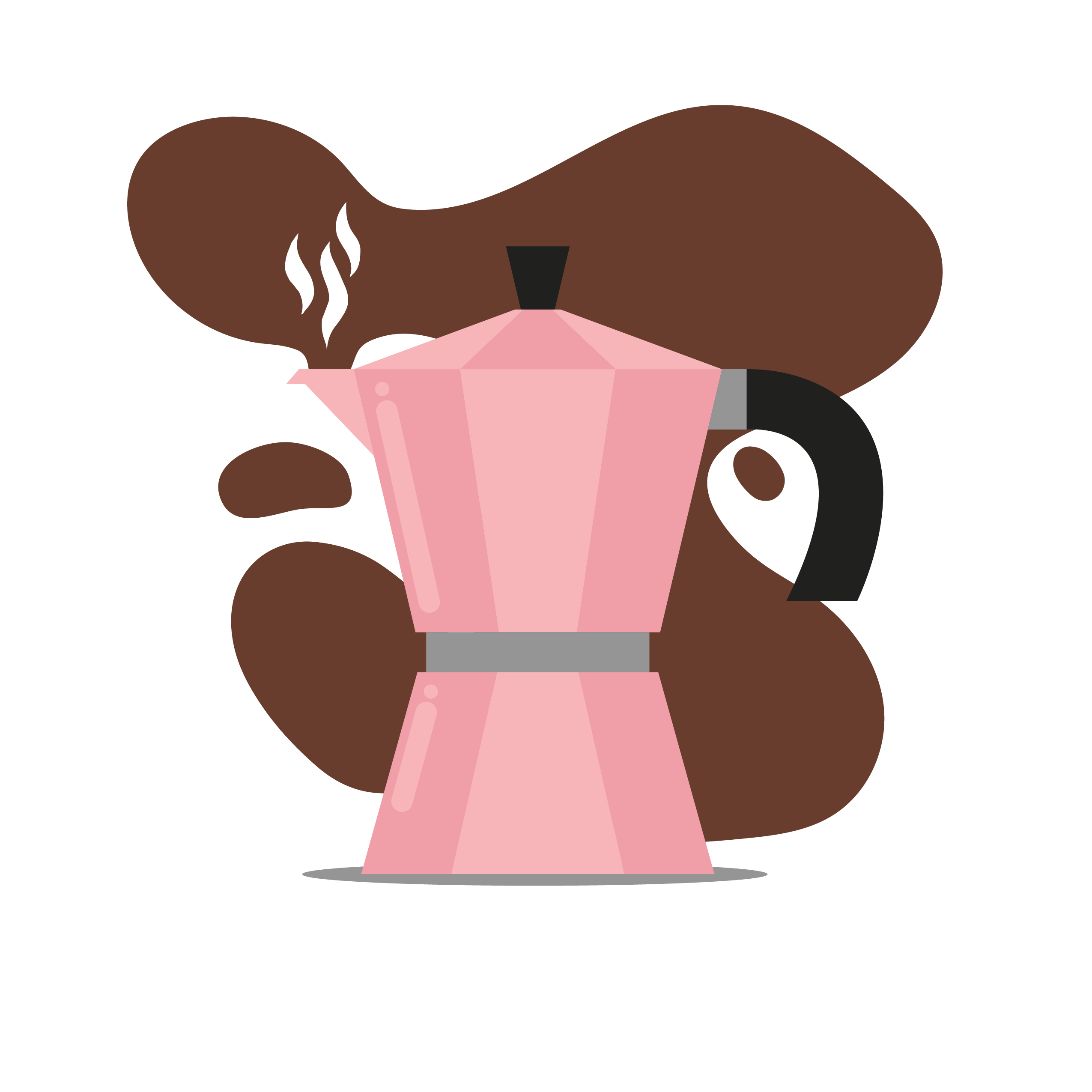 粉色热咖啡壶图标0