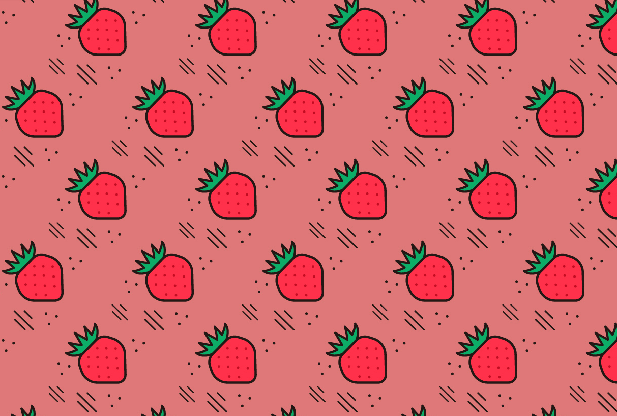 粉色草莓卡通背景2