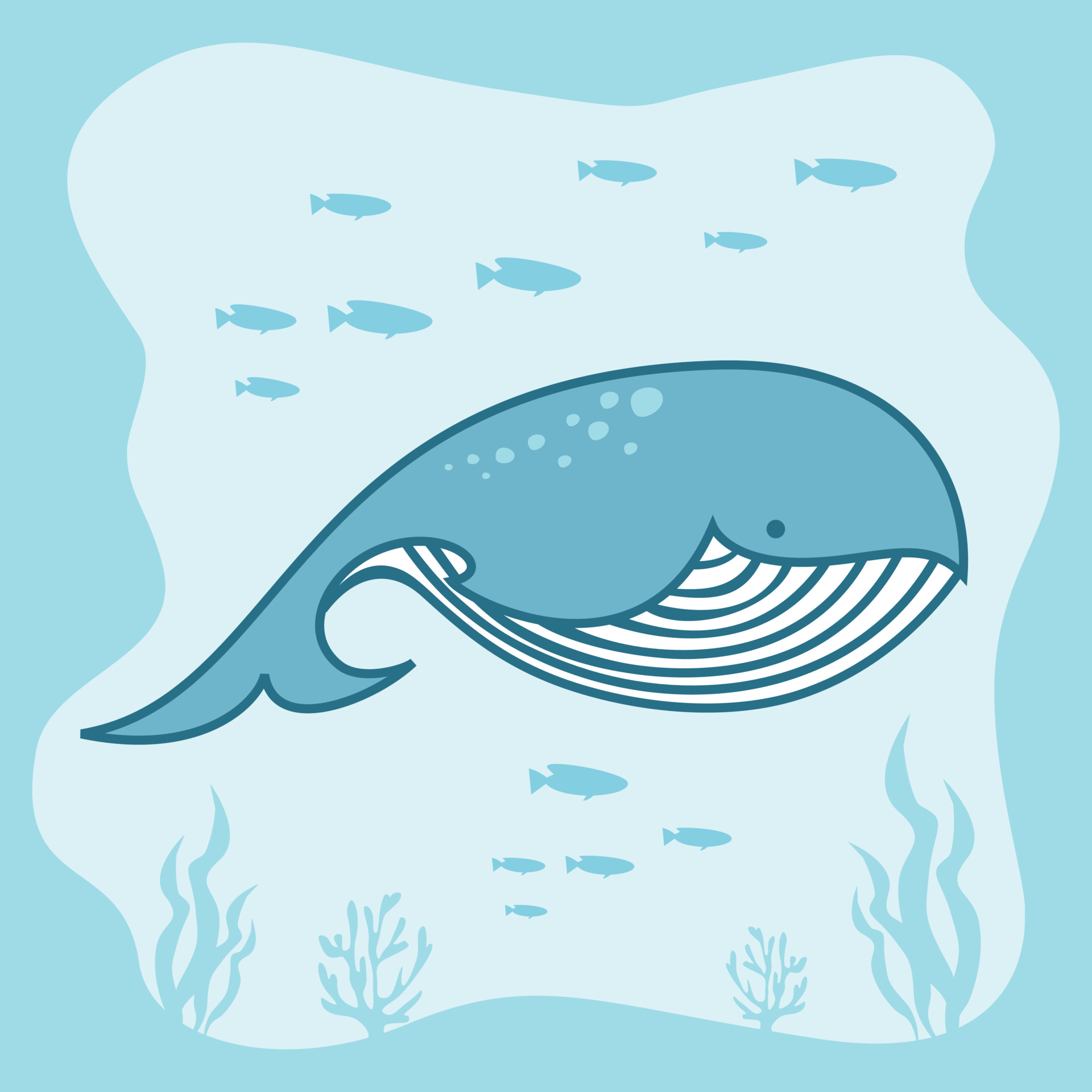 可爱q版鲸鱼插图0