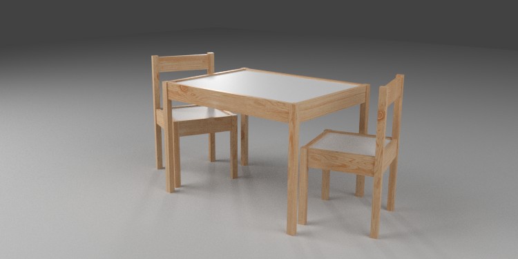 儿童桌椅3d模型0
