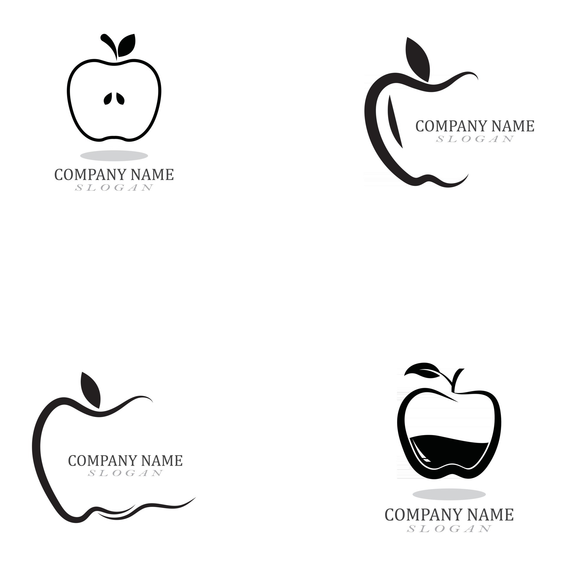 四类黑色苹果logo设计0
