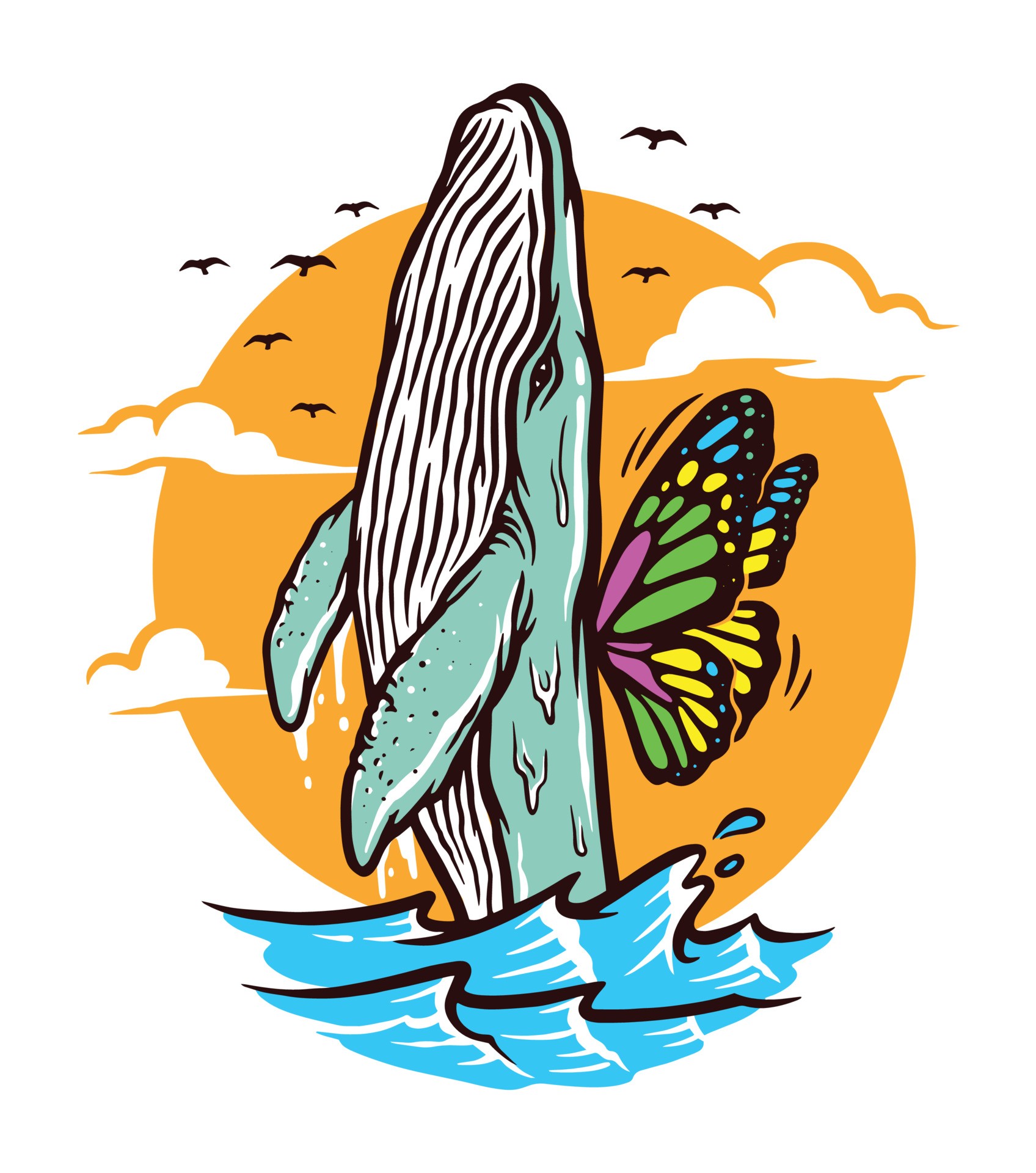 长翅膀的鲸鱼插图0