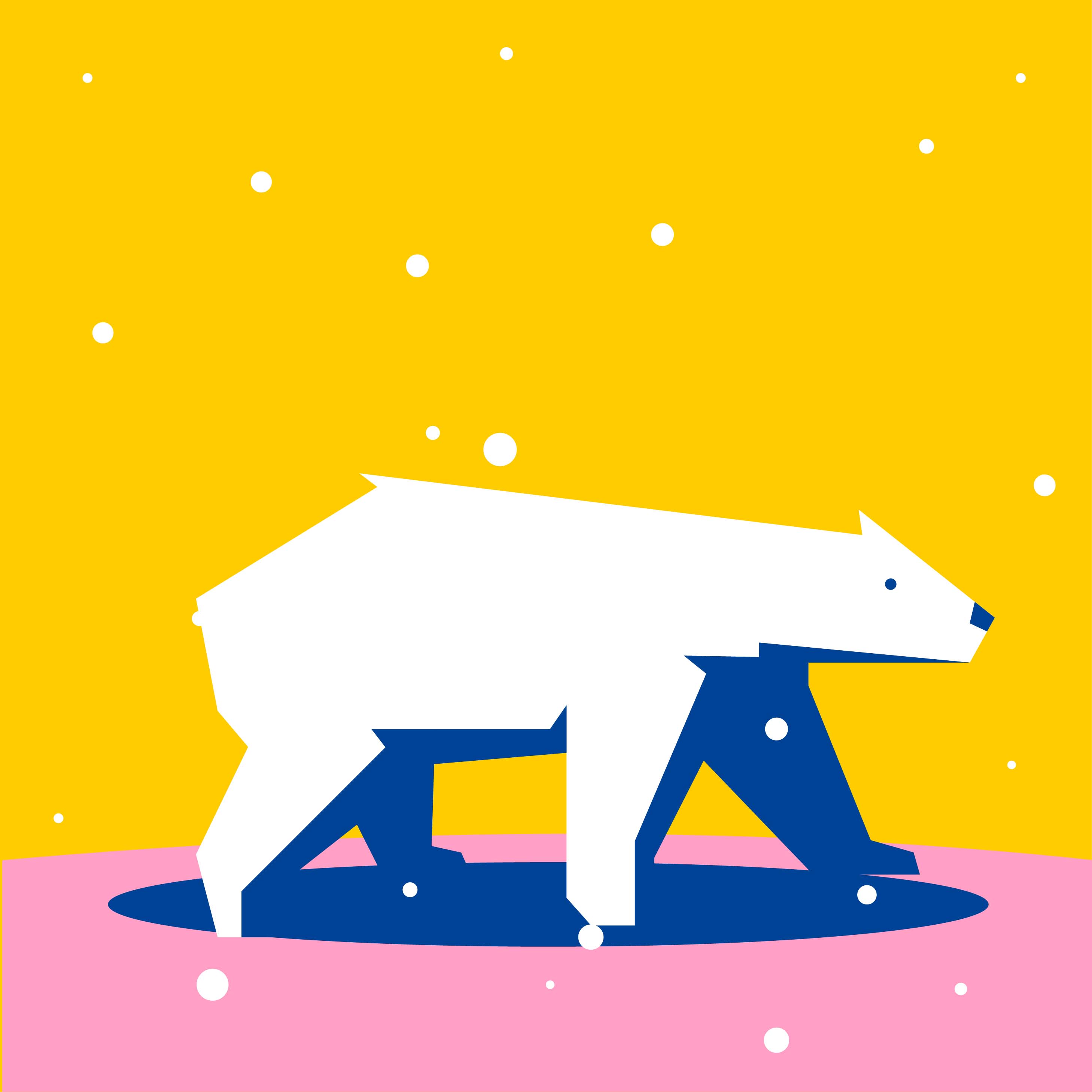 北极熊几何形状动物插图0