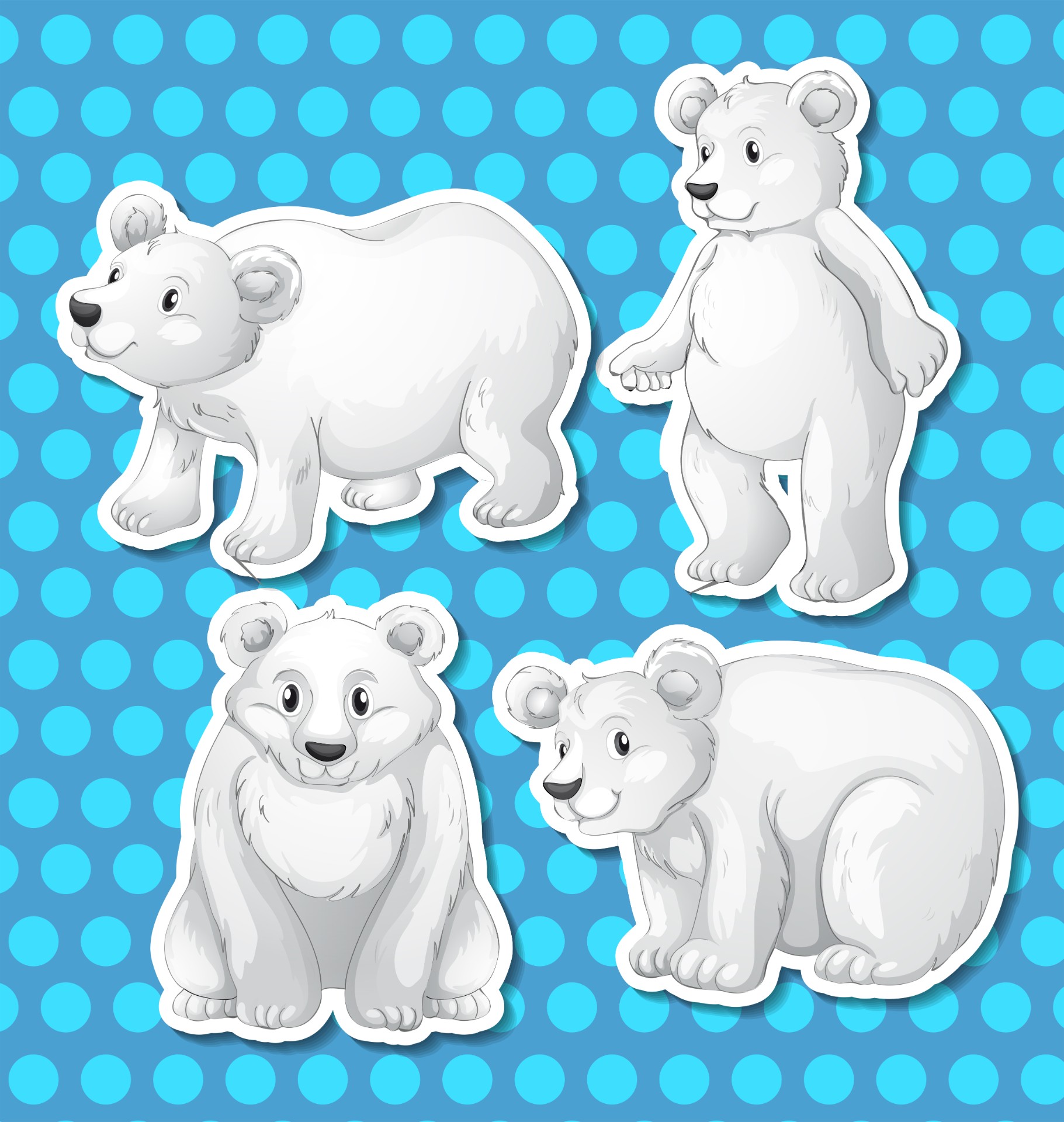 北极熊卡通插图0