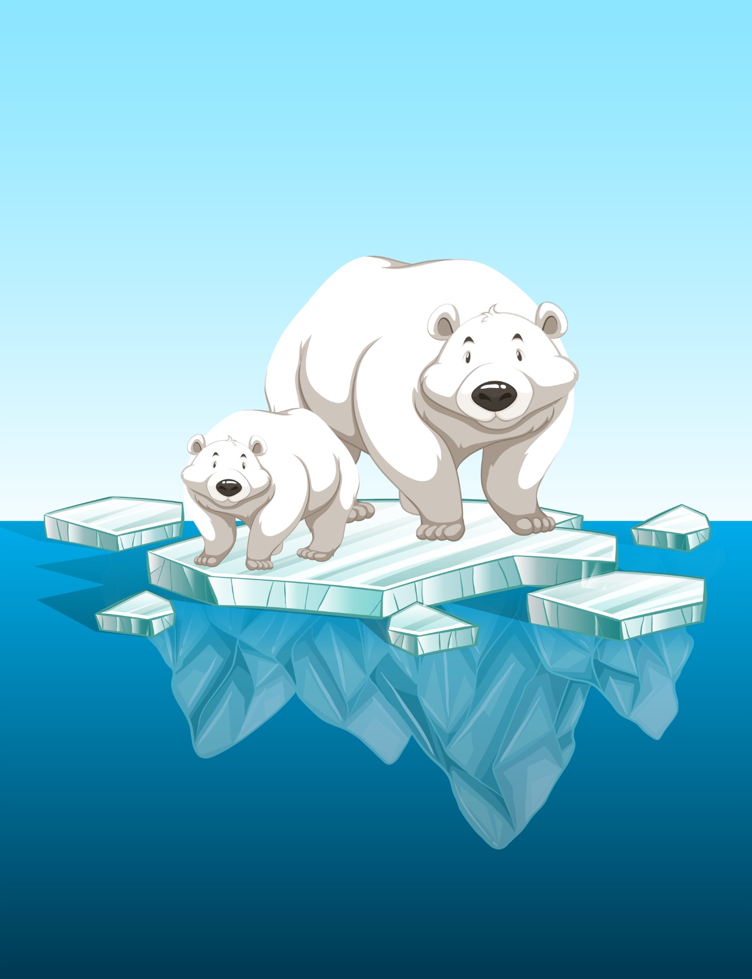 北极熊妈妈和幼崽插图0