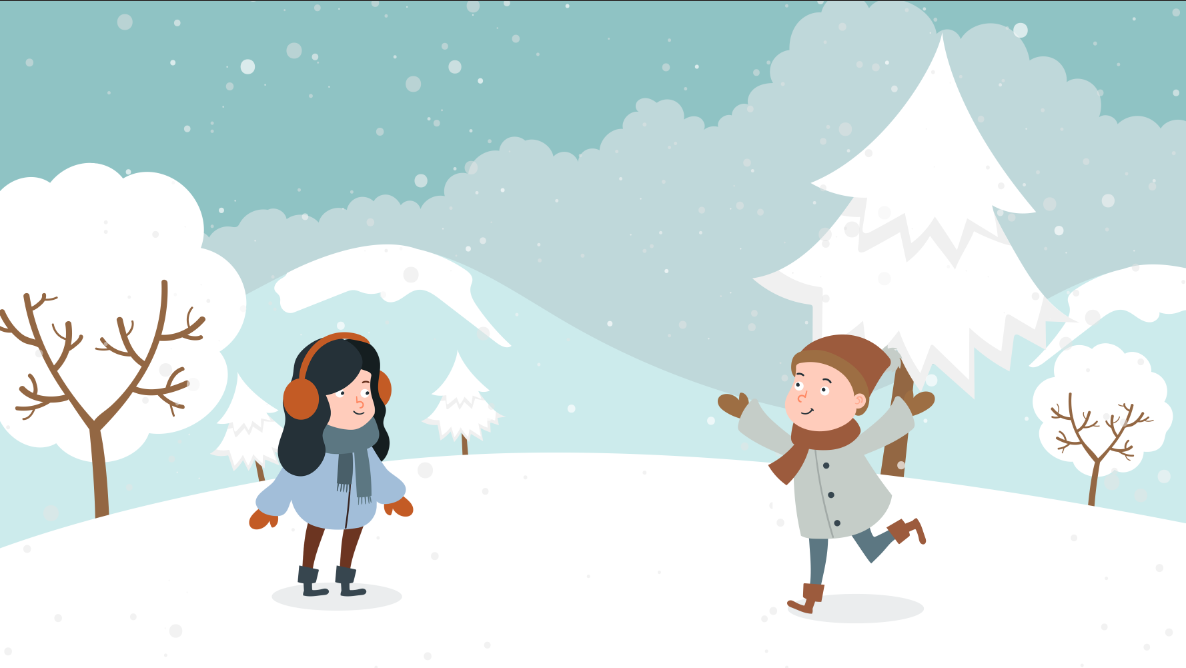 小雪节气可爱卡通背景0