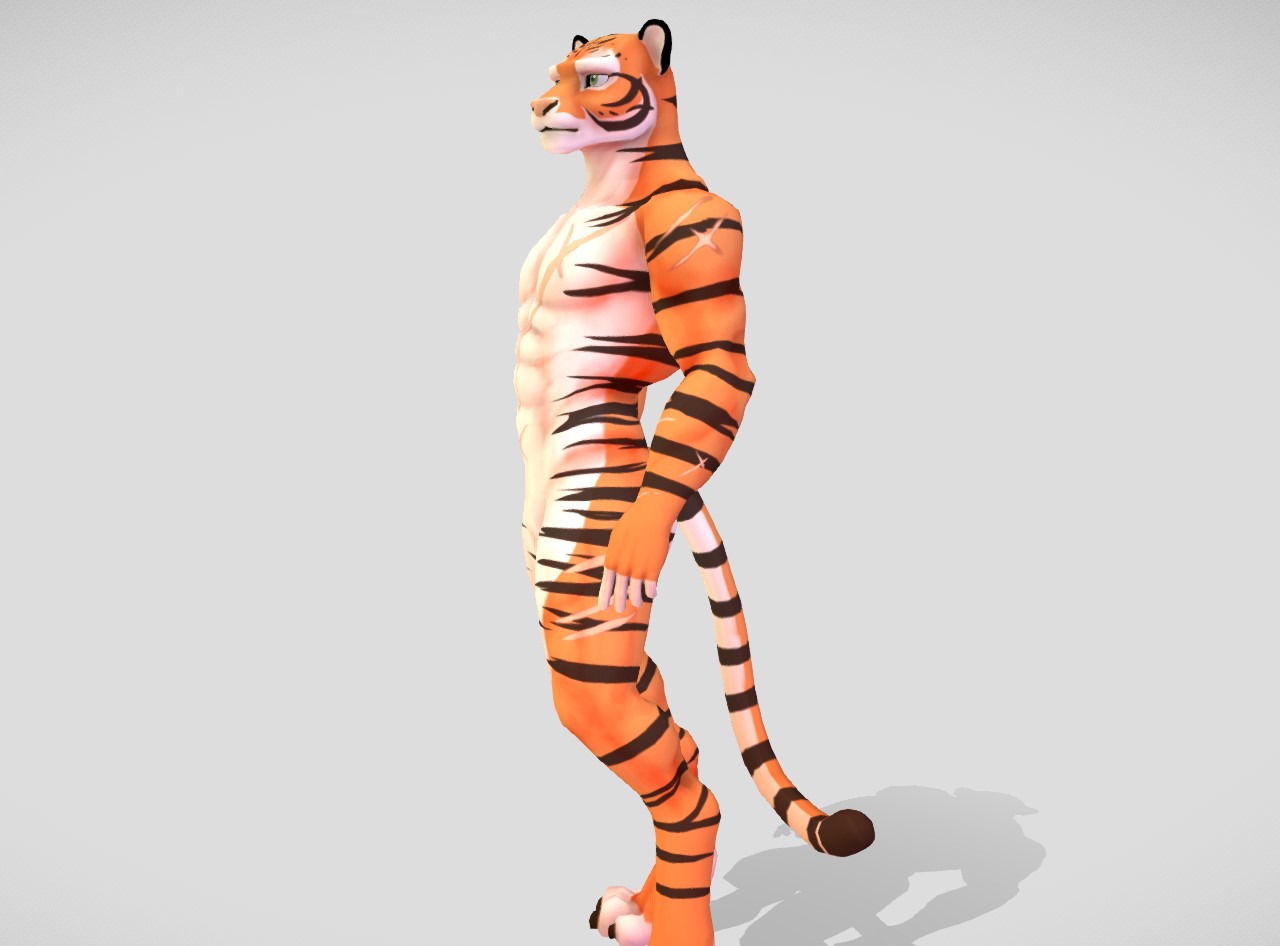 人体形态老虎3d模型1