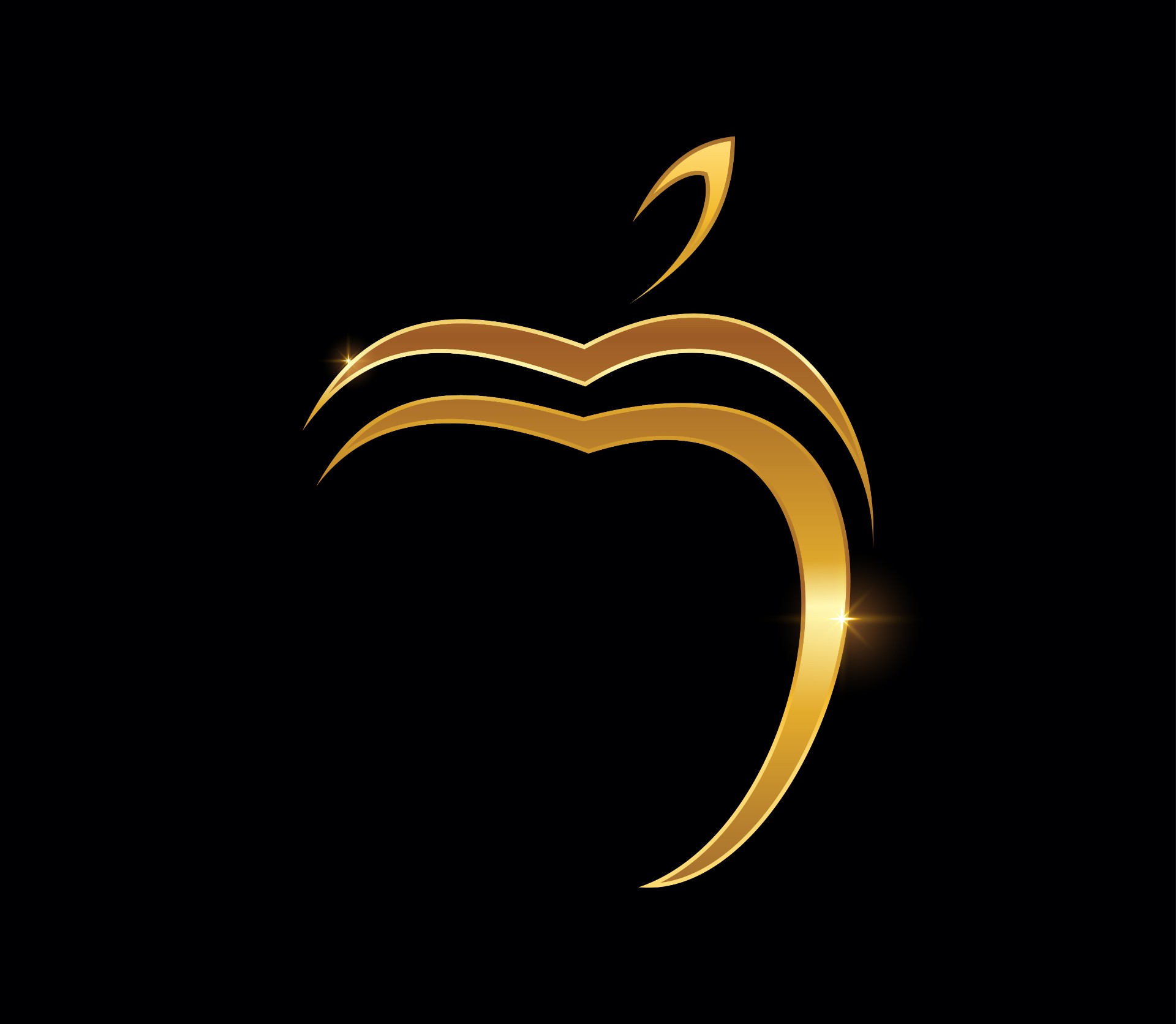 金苹果和叶子标志logo0