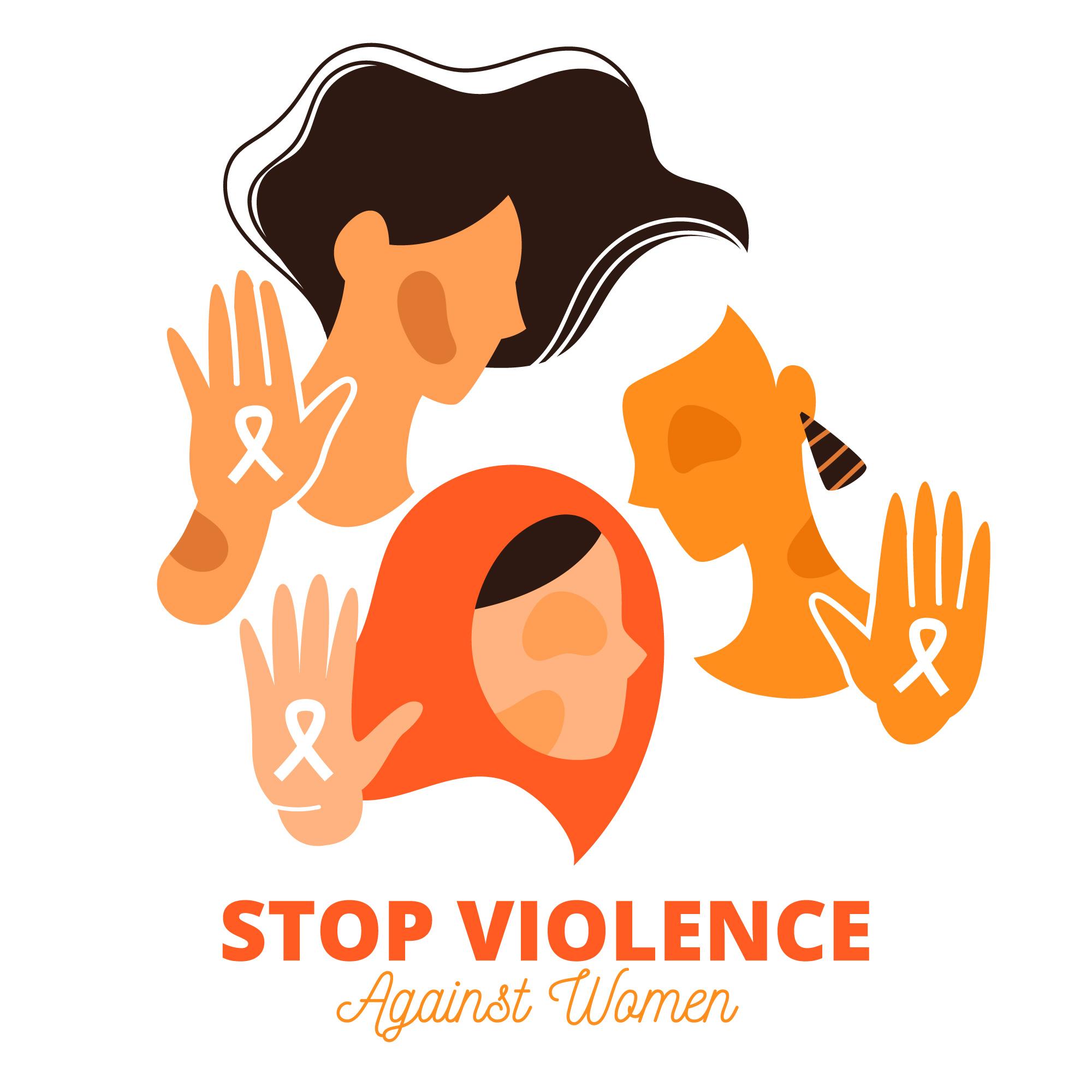 国际消除对妇女暴力日主题插画0