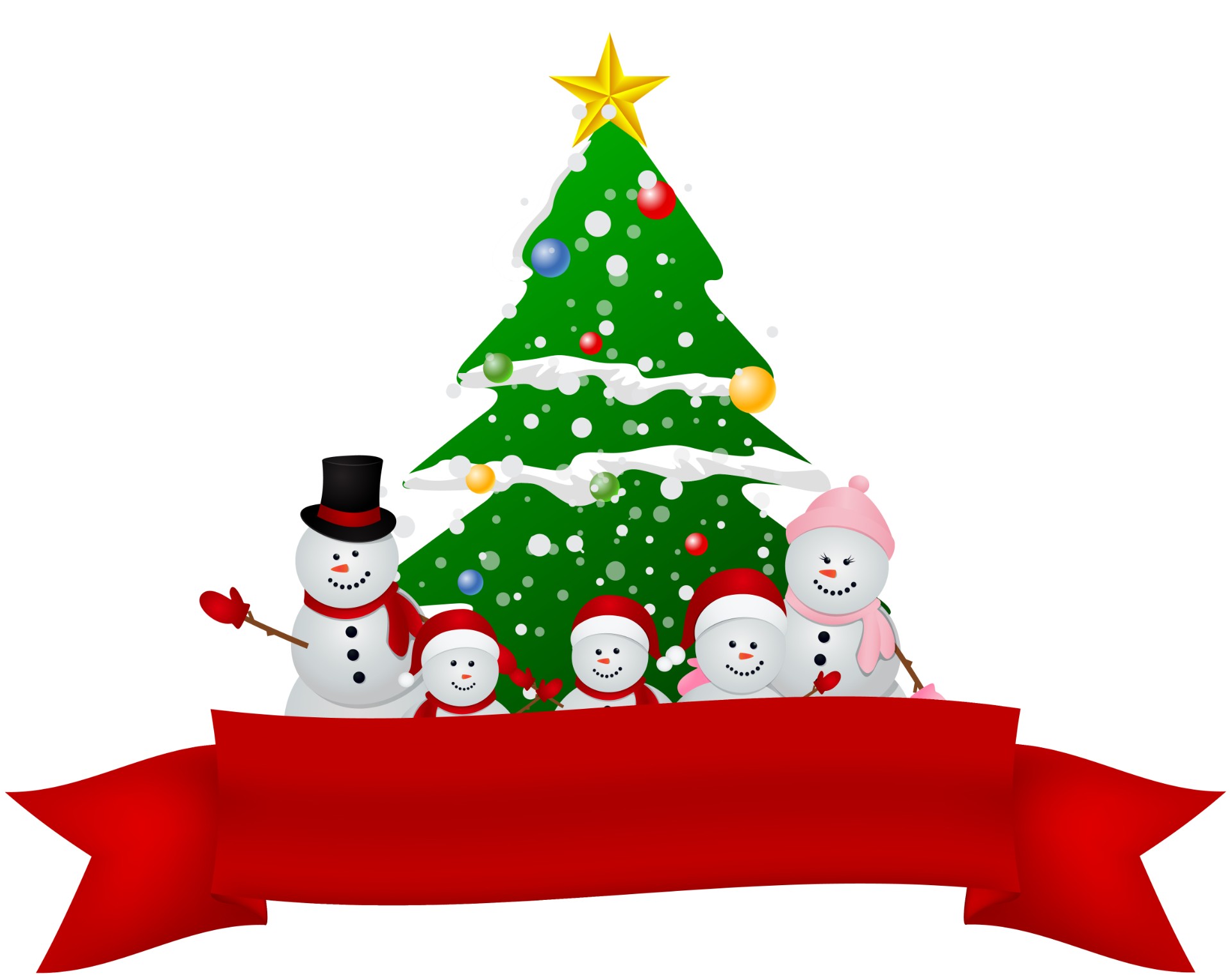 雪人家庭圣诞背景插图0