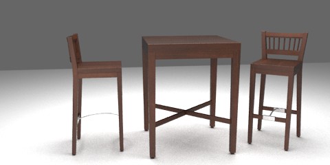 木桌椅3d模型0