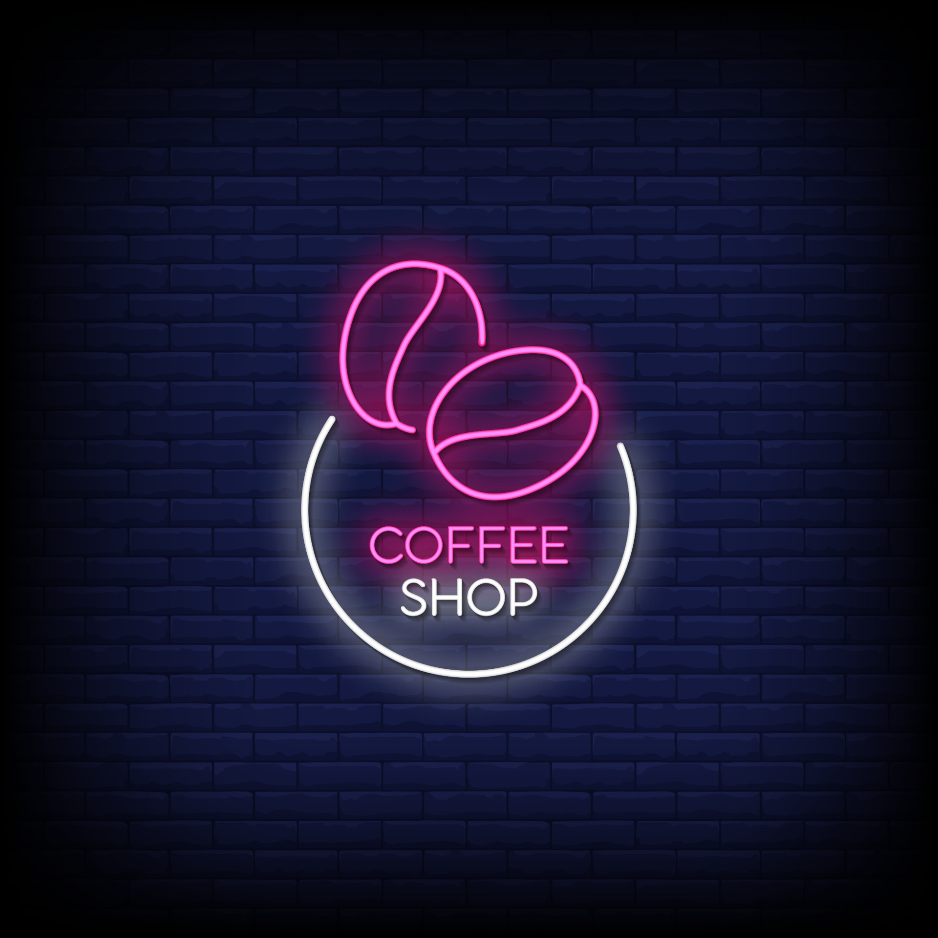 咖啡店霓虹灯logo0