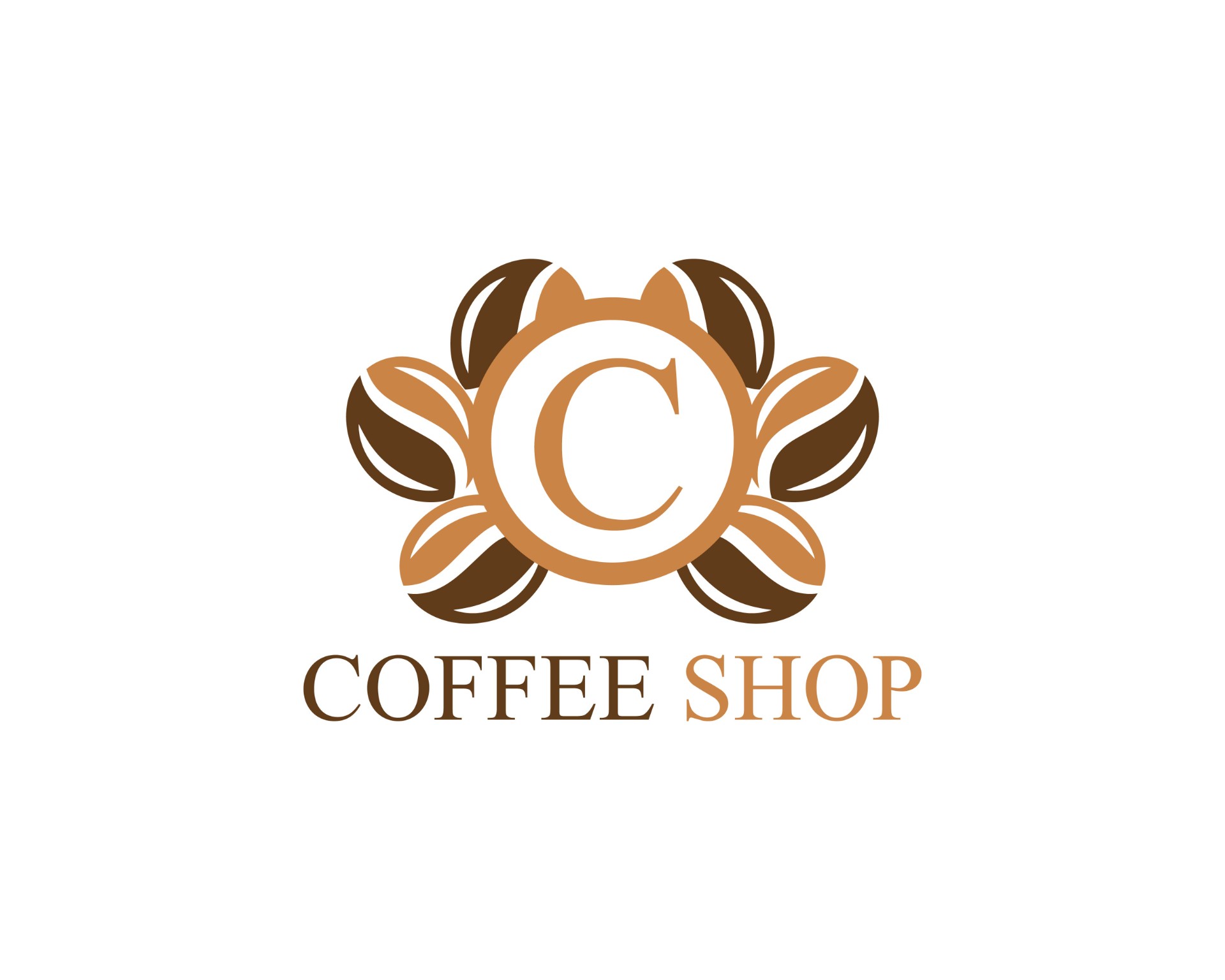 字母C与咖啡杯创意logo0