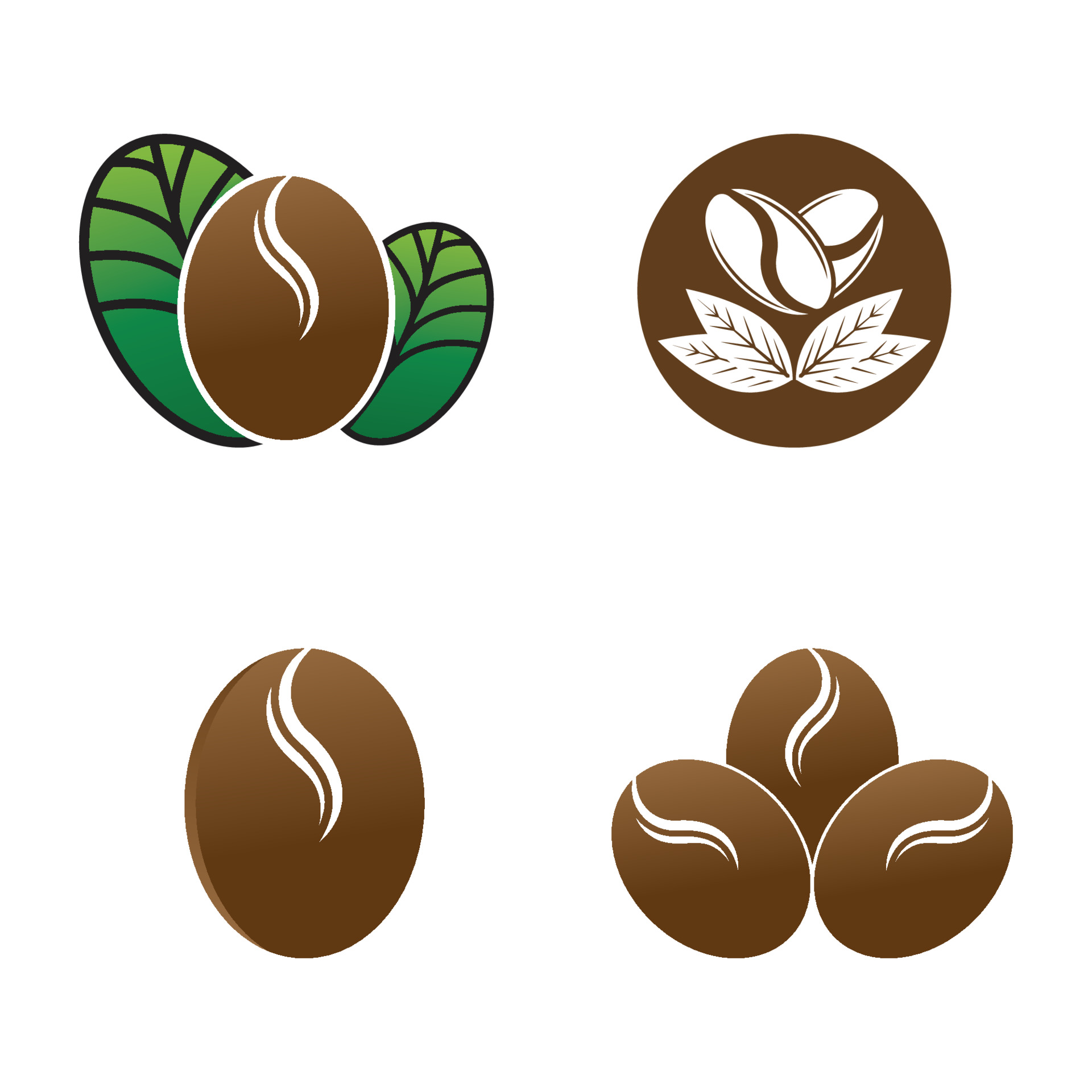 咖啡豆与叶子图标0