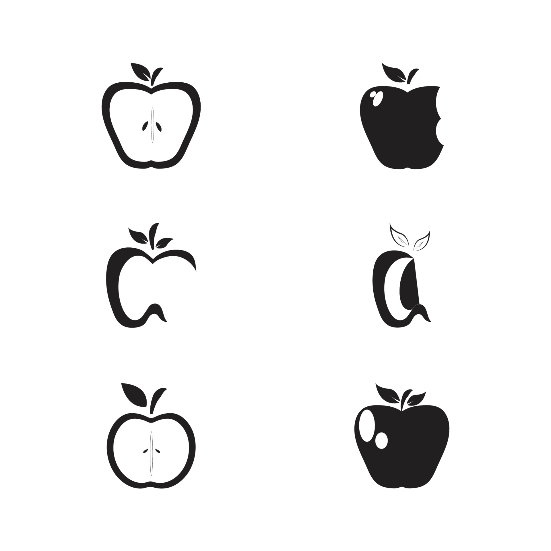 黑色苹果剪影图标0