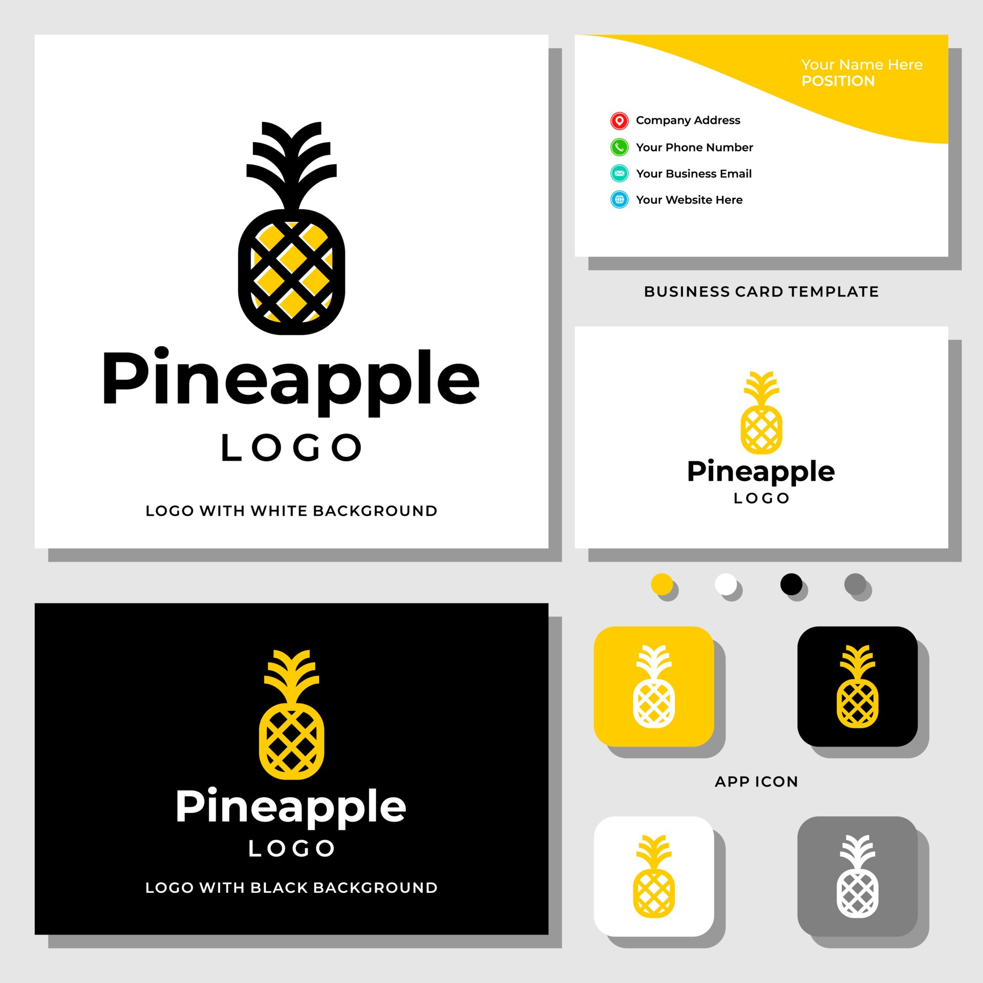 菠萝logo设计与名片模板0