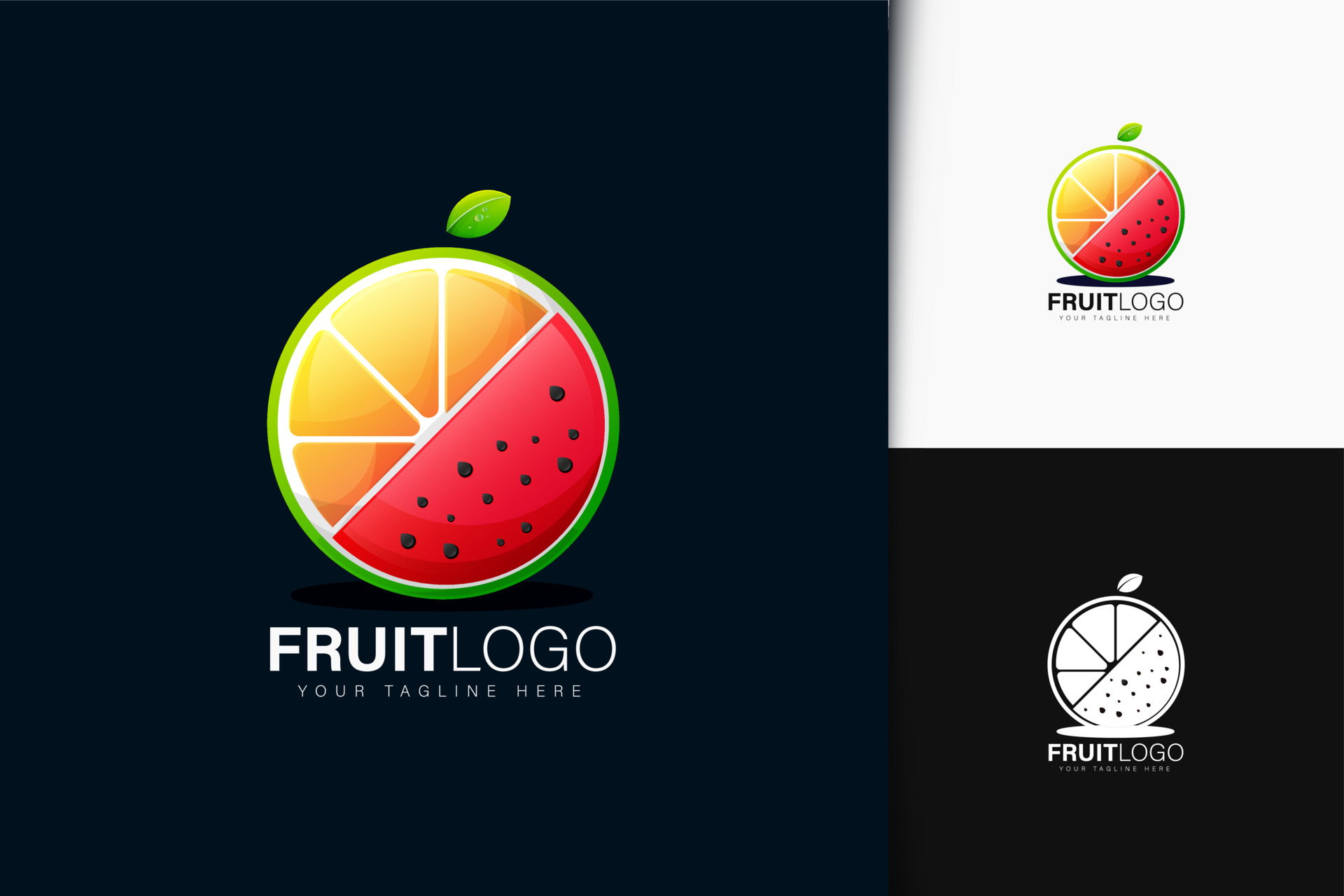 橙子和西瓜水果logo0