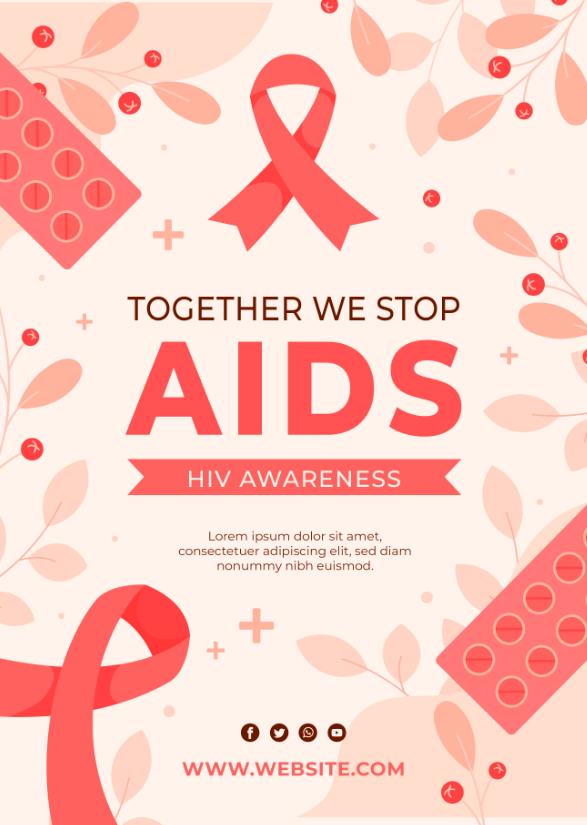 预防艾滋病海报模板0