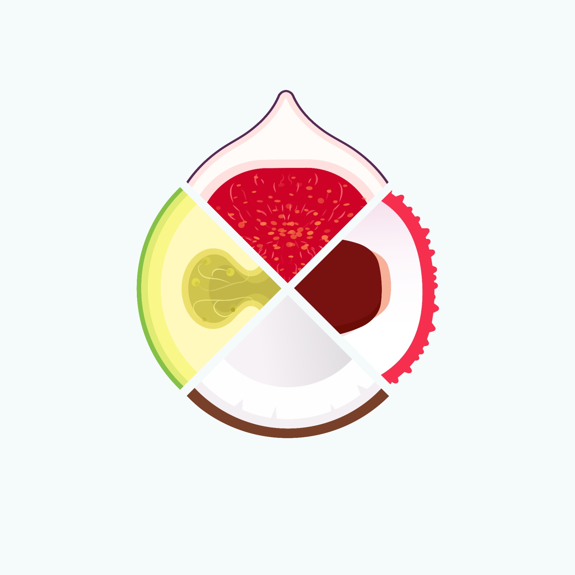 热带水果食品拼图logo0