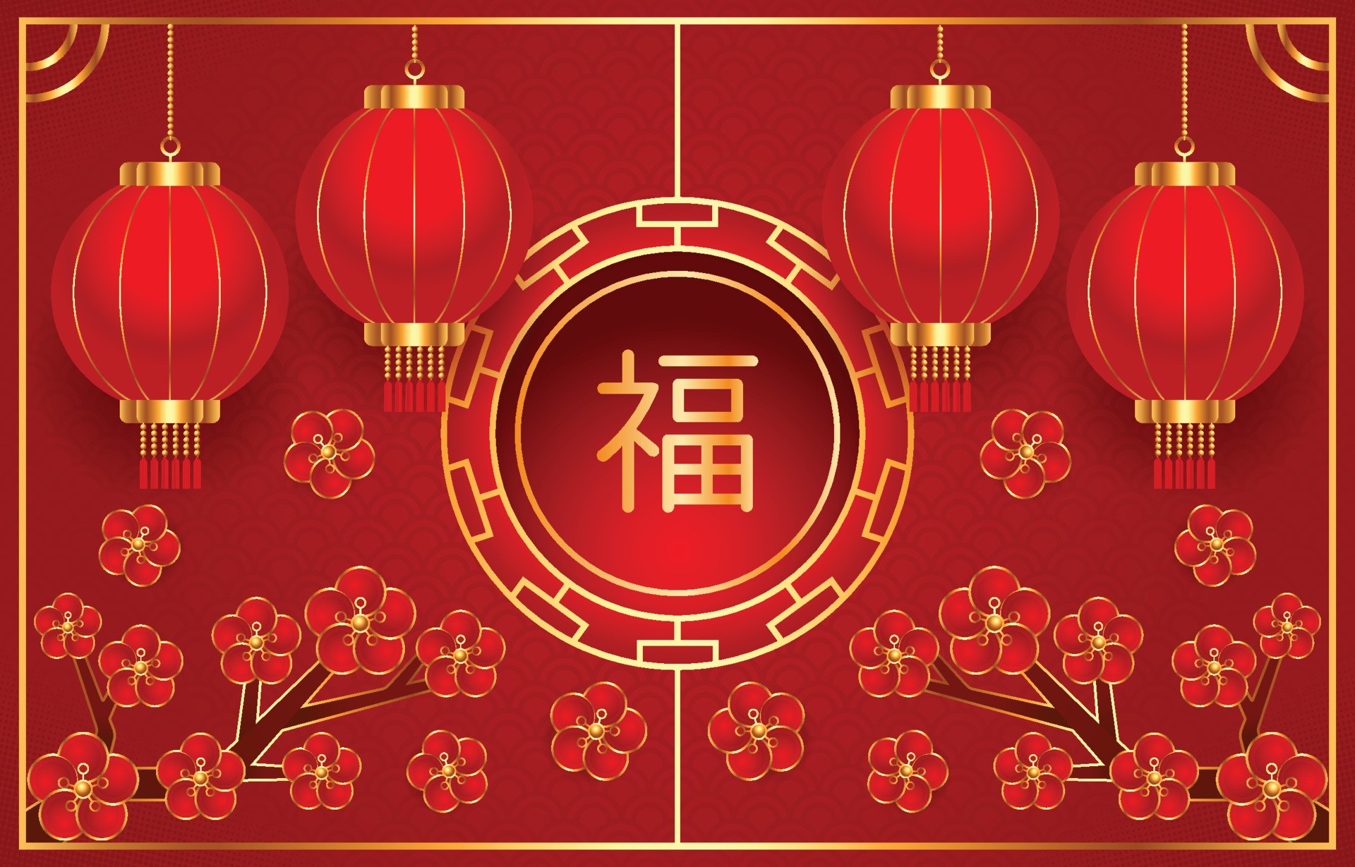 中国新年背景插图0