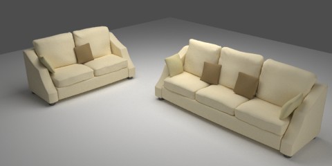 米色沙发模型0