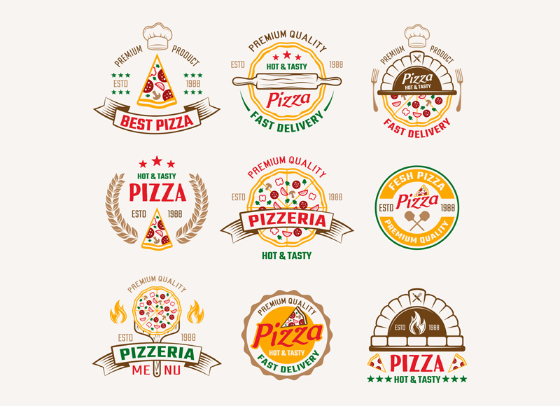披萨店logo设计0