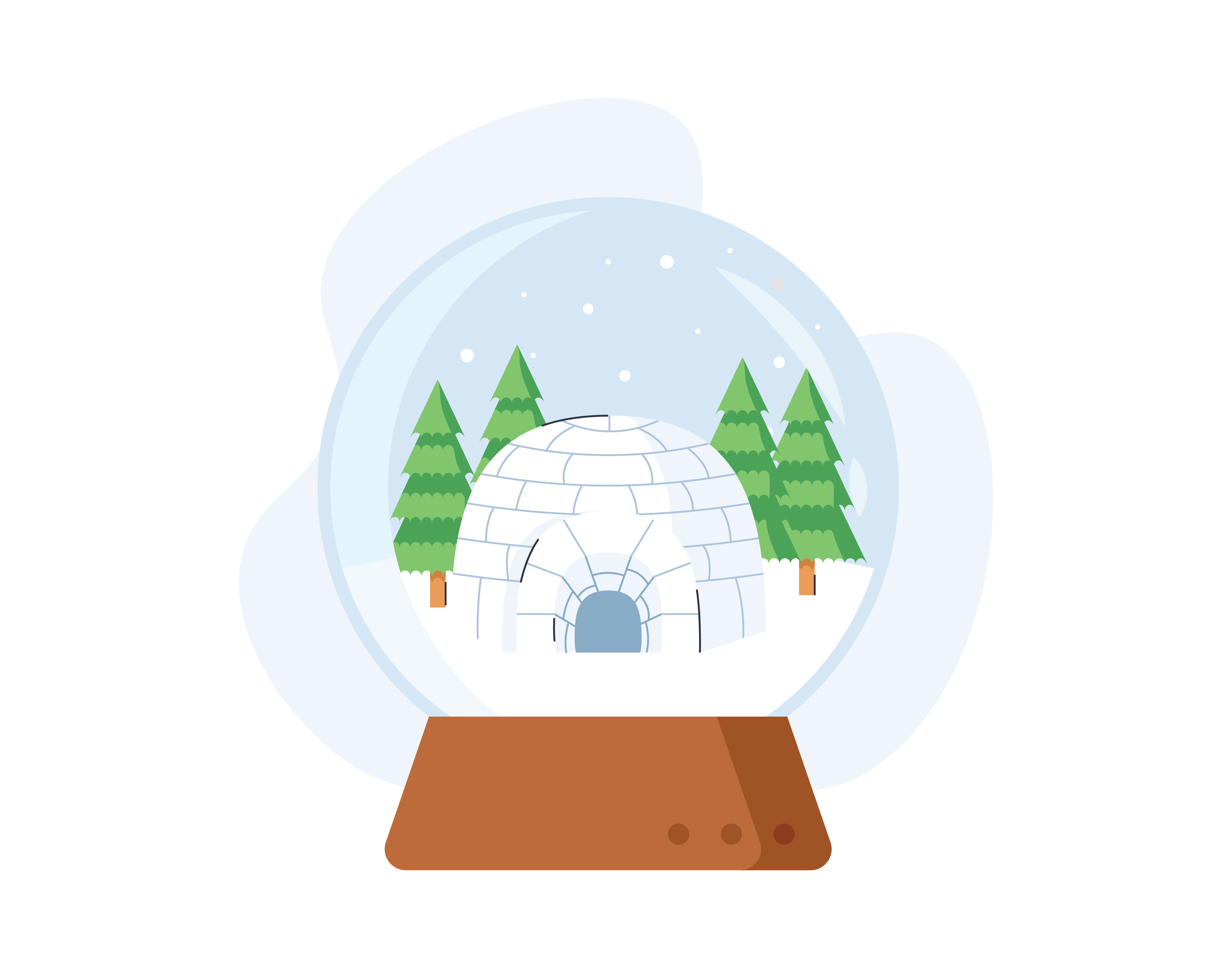 水晶球里的冰屋和圣诞树插图0