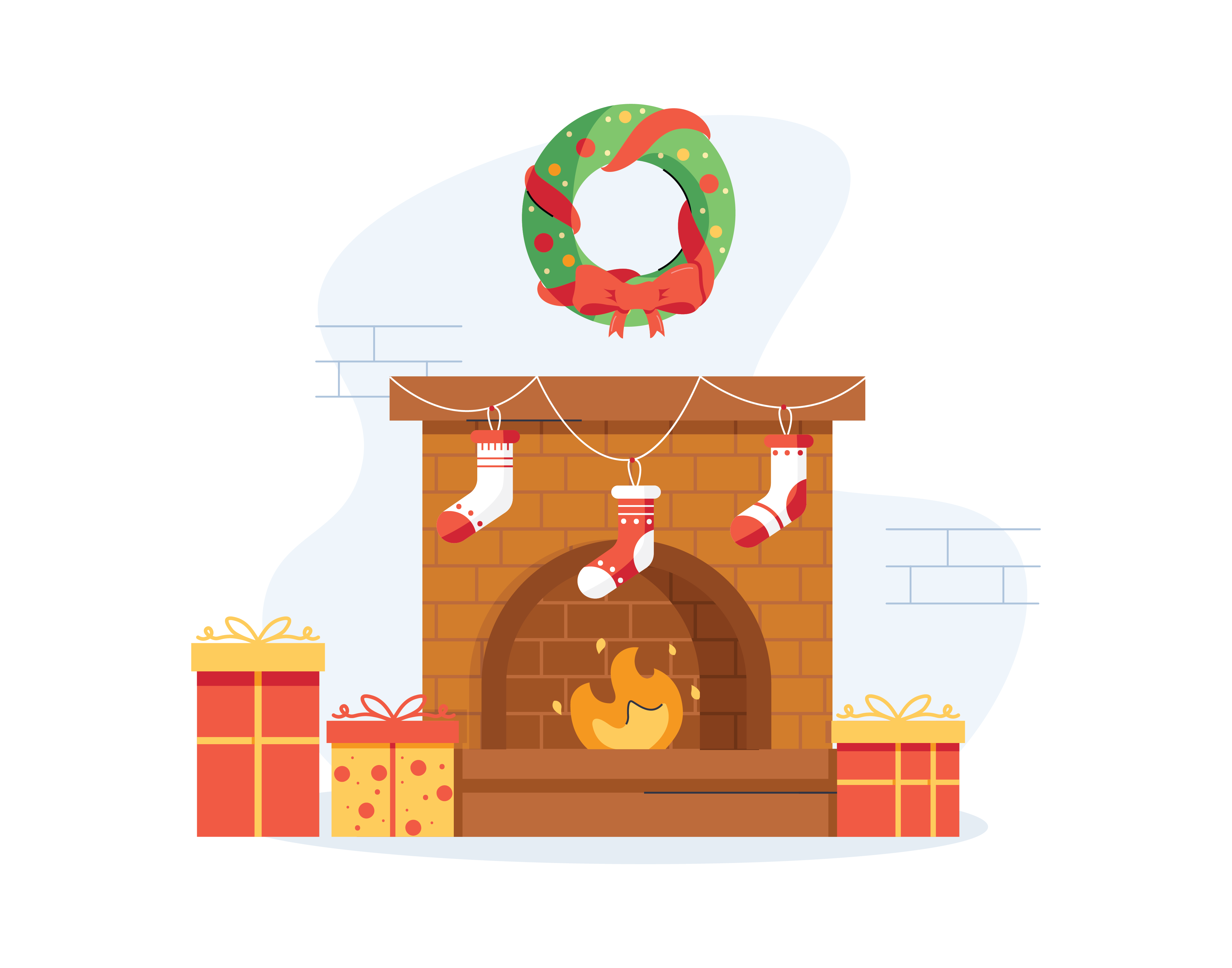 圣诞节壁炉插图0