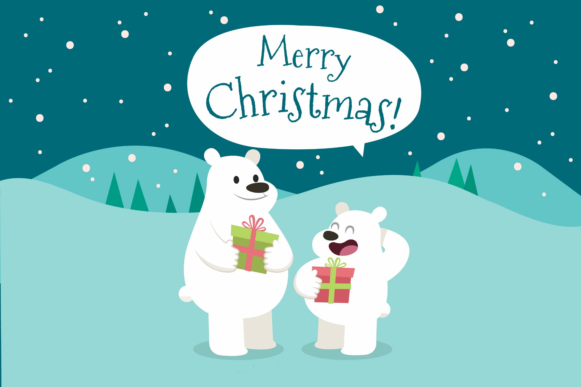 北极熊圣诞快乐插图0