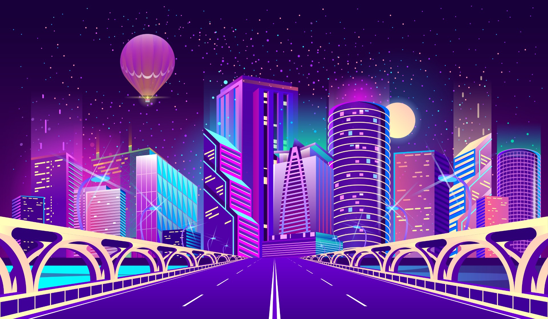 未来城市夜景插图0