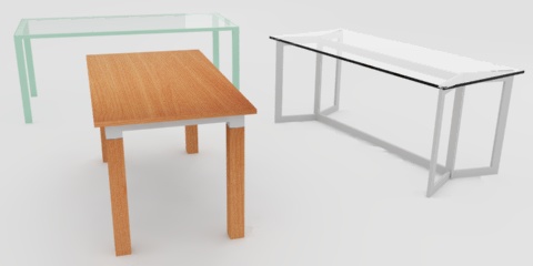 不同材质办公桌模型0