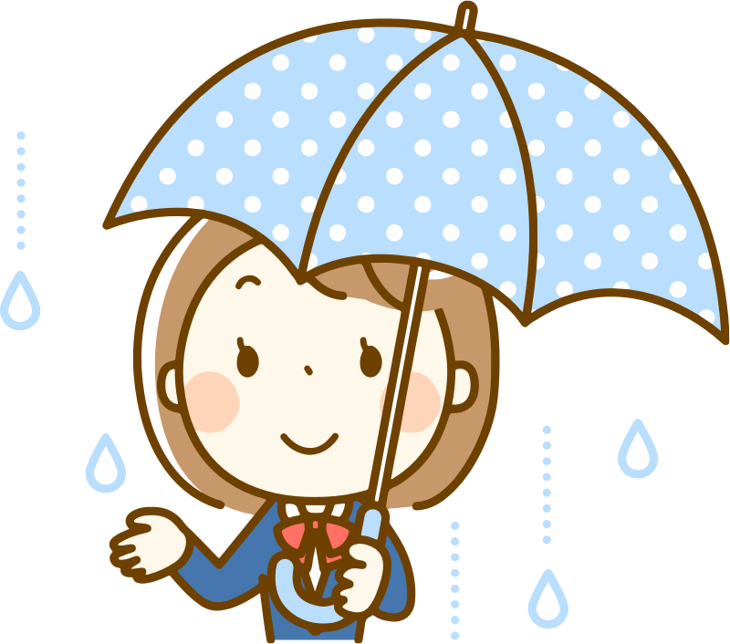 下雨打伞的学生插图0