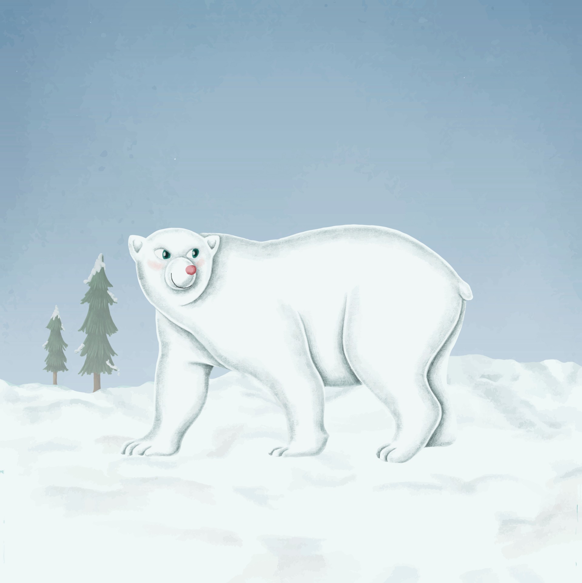 雪地上北极熊插图0
