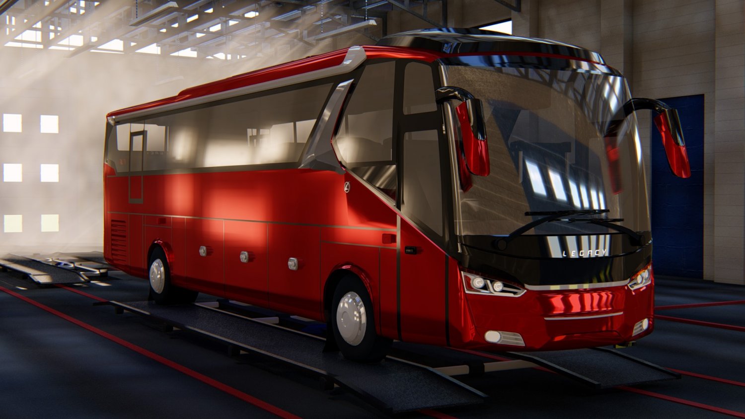 红色巴士3D模型2