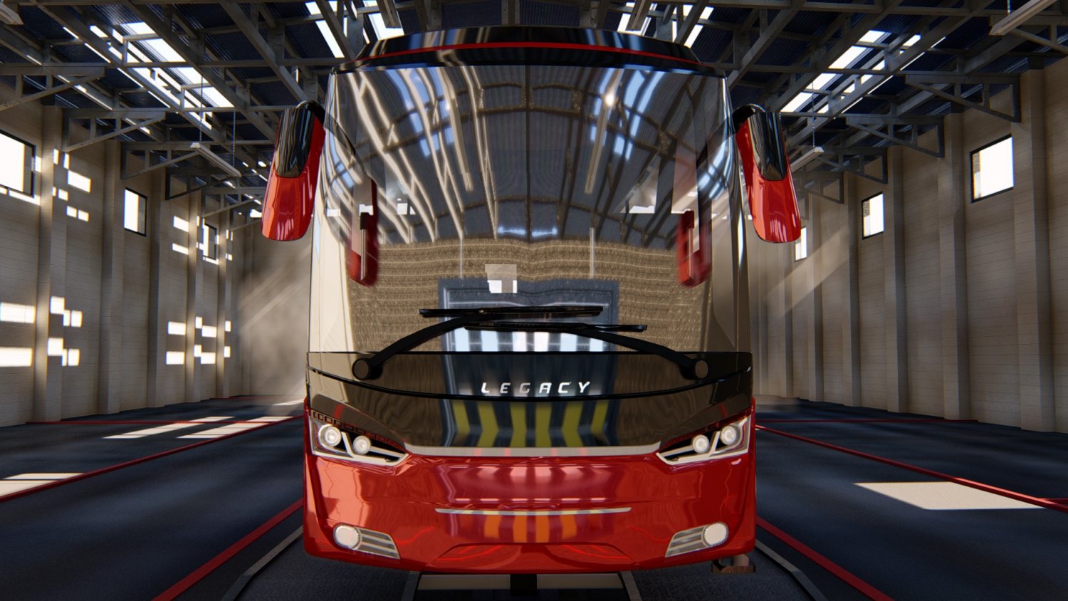红色巴士3D模型0