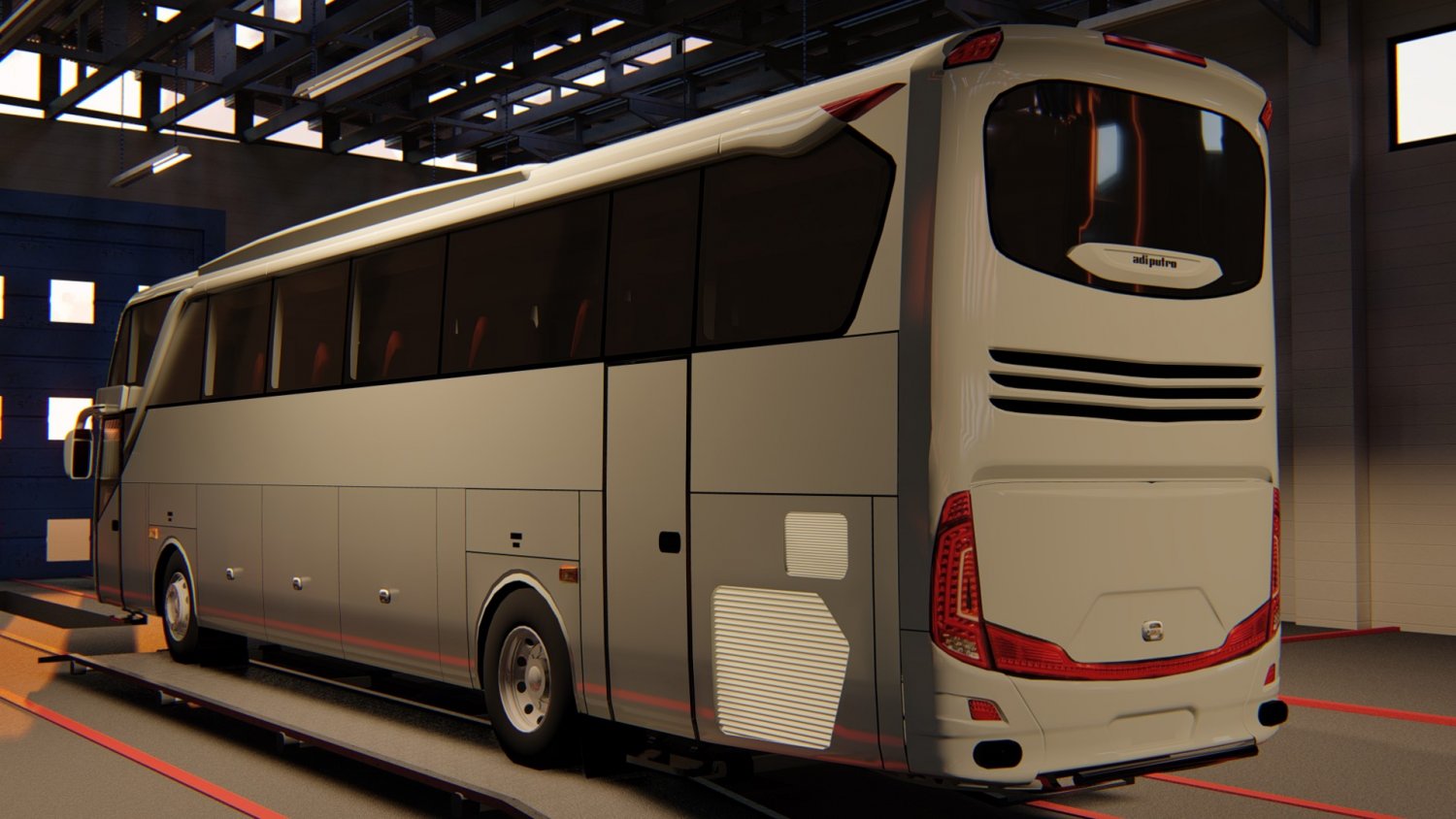 灰白色巴士3D模型2