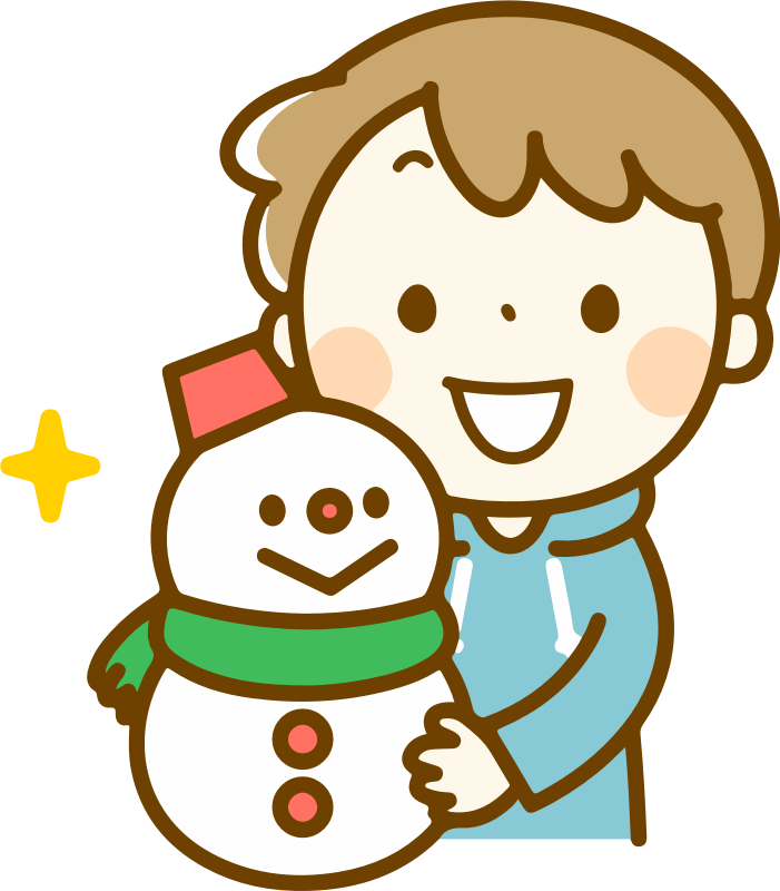 抱着雪人的男孩插图0