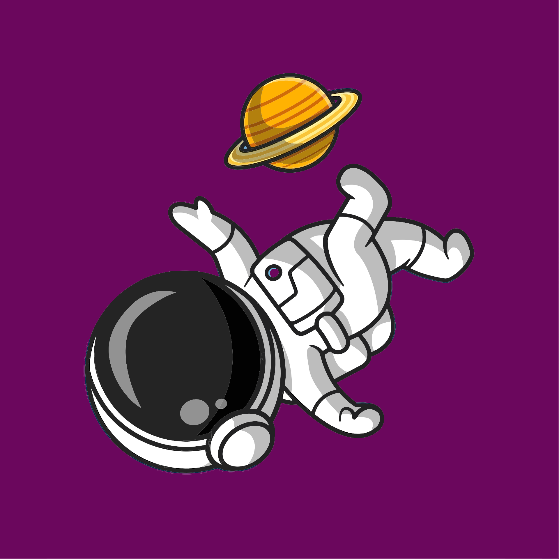 宇航员和土星插图0