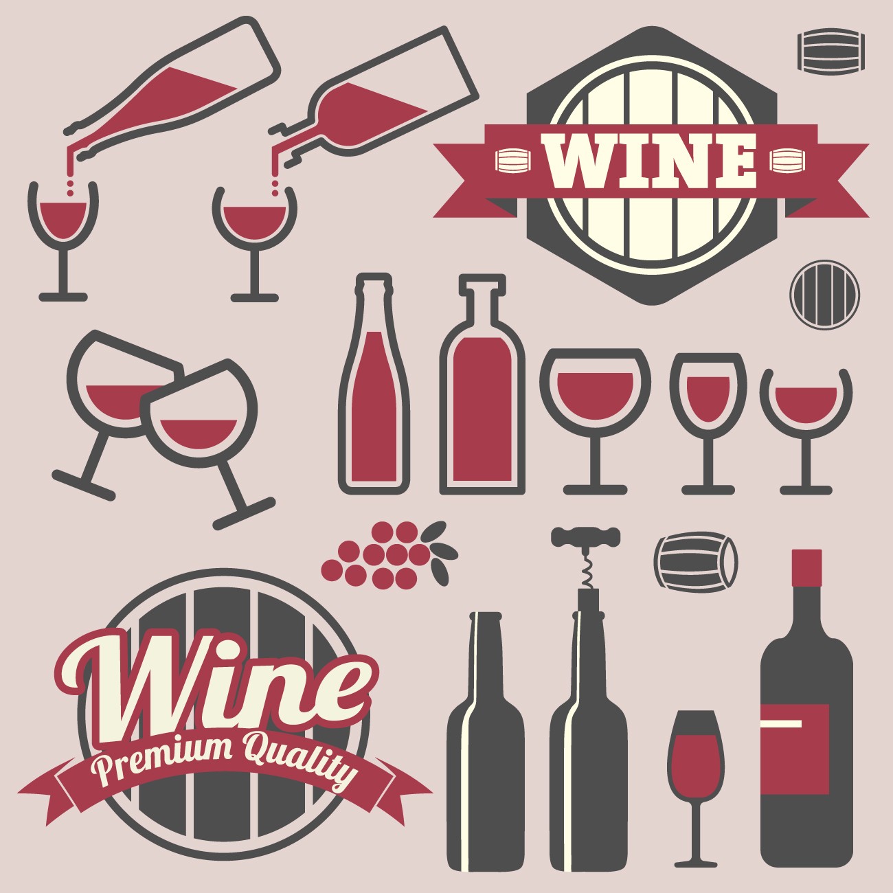 红葡萄酒图标设计图案0