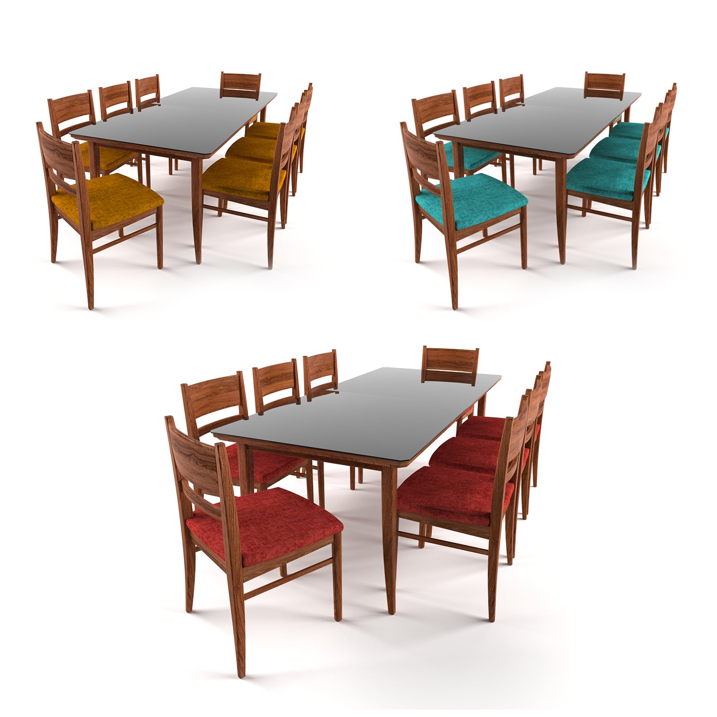 木质餐桌3D模型2
