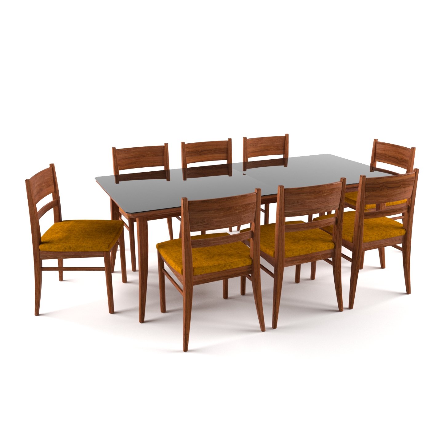木质餐桌3D模型3