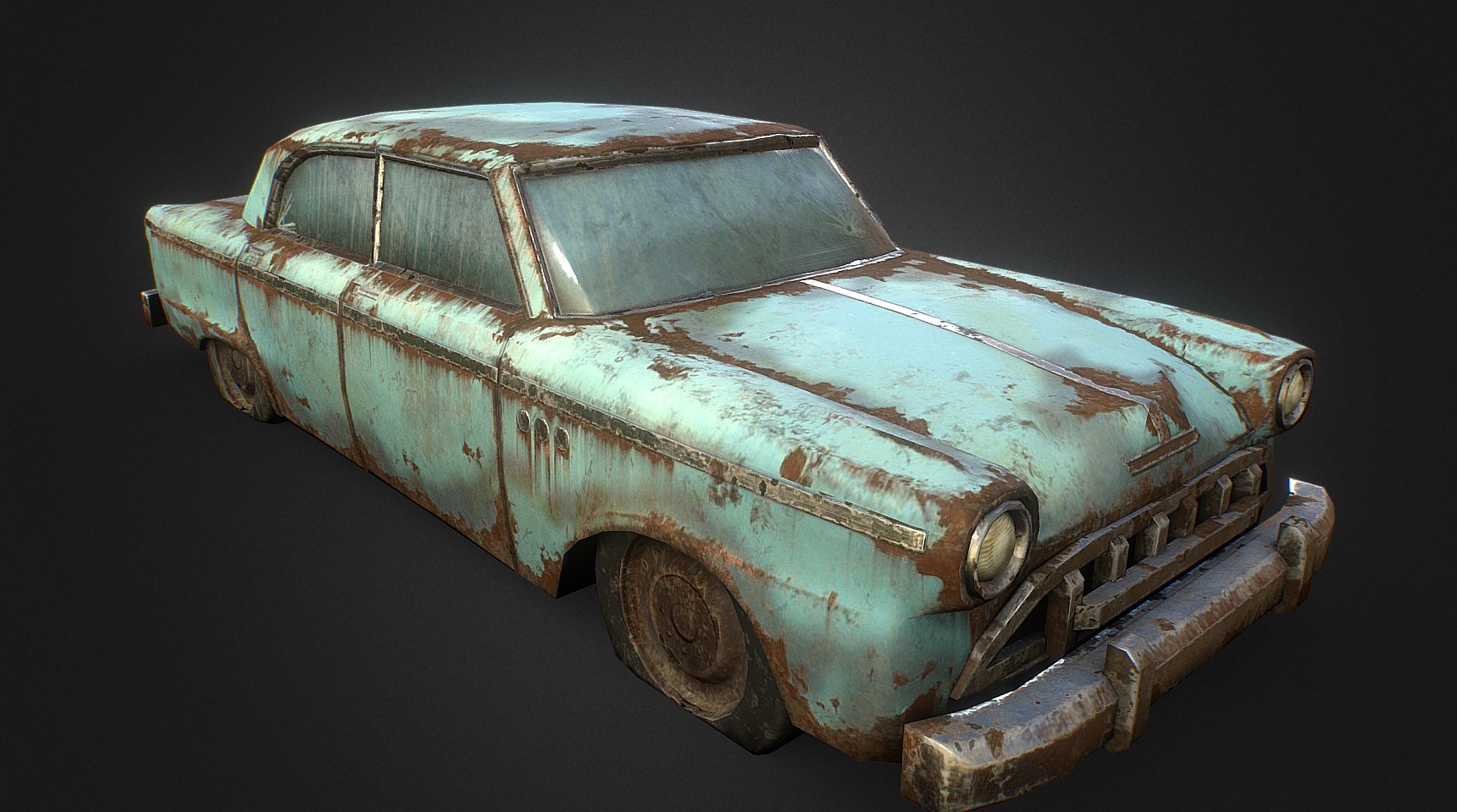 破旧废弃的车3d模型0