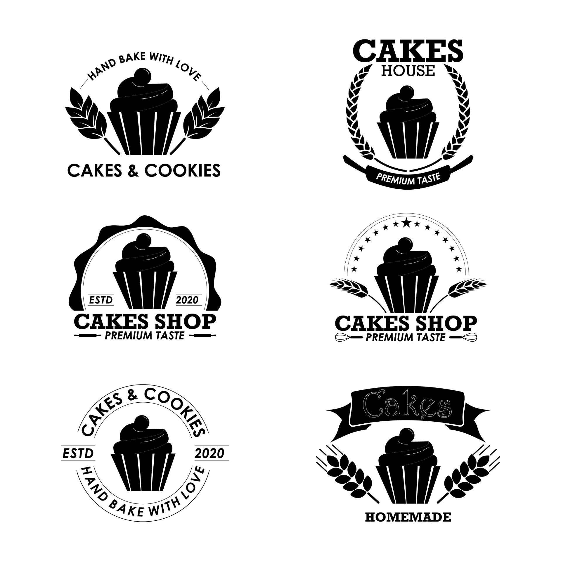 面包店与纸杯蛋糕logo0