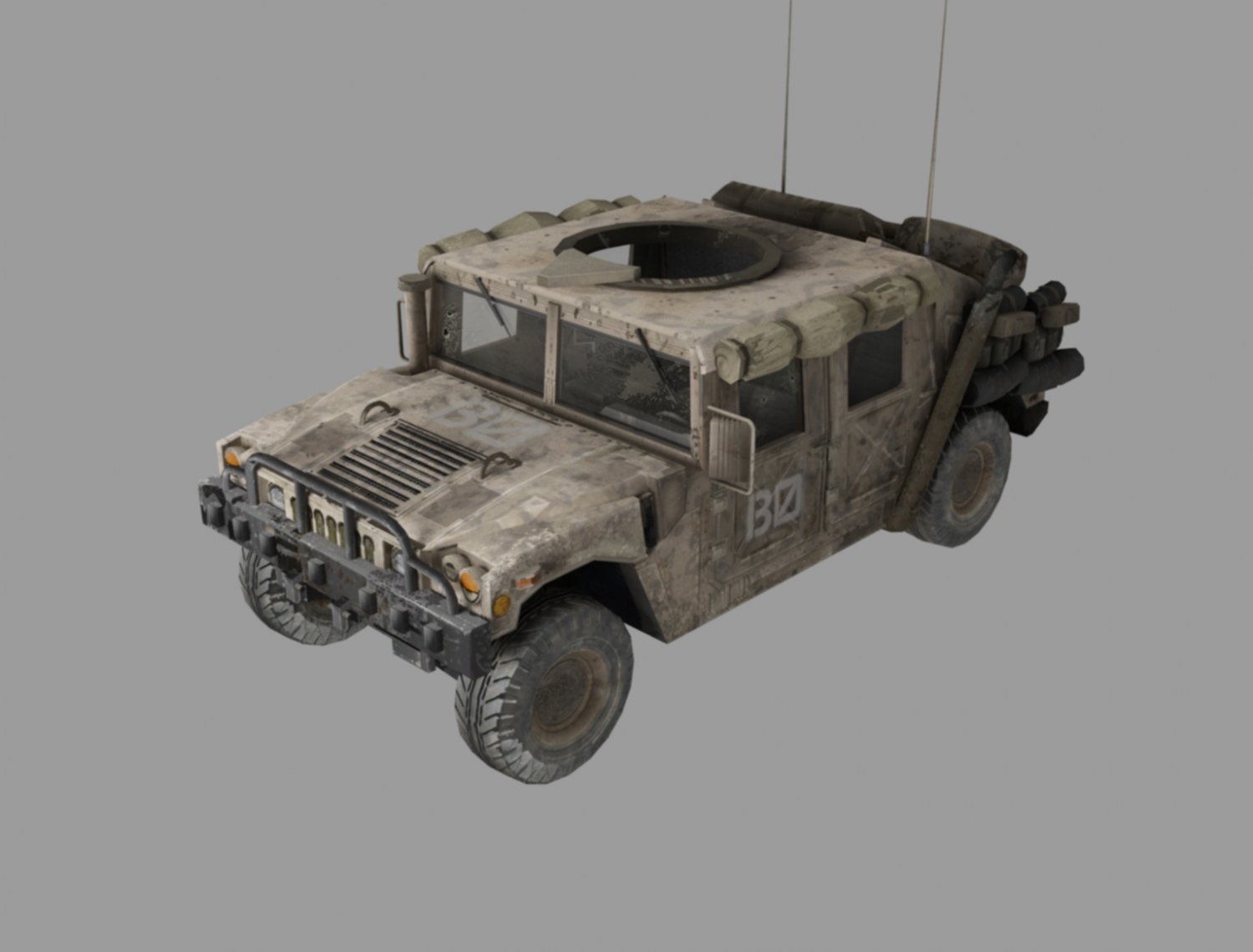 悍马战斗车3D模型0